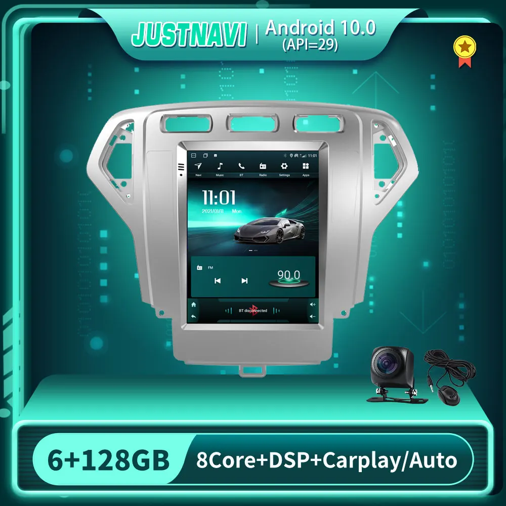 

Автомобильное радио JUSTNAVI для Ford Mondeo 2007-2010 Android 10,0 Tesla Style Carplay Navi GPS Мультимедиа Видео Воспроизведение Авто Стерео без DVD