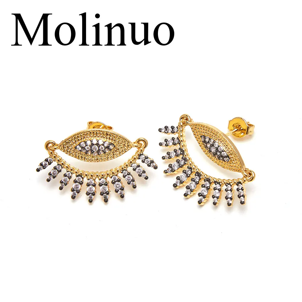 Molinuo earrings jewelry statement fashion devil eye shape inlaid cz female 2019 | Украшения и аксессуары