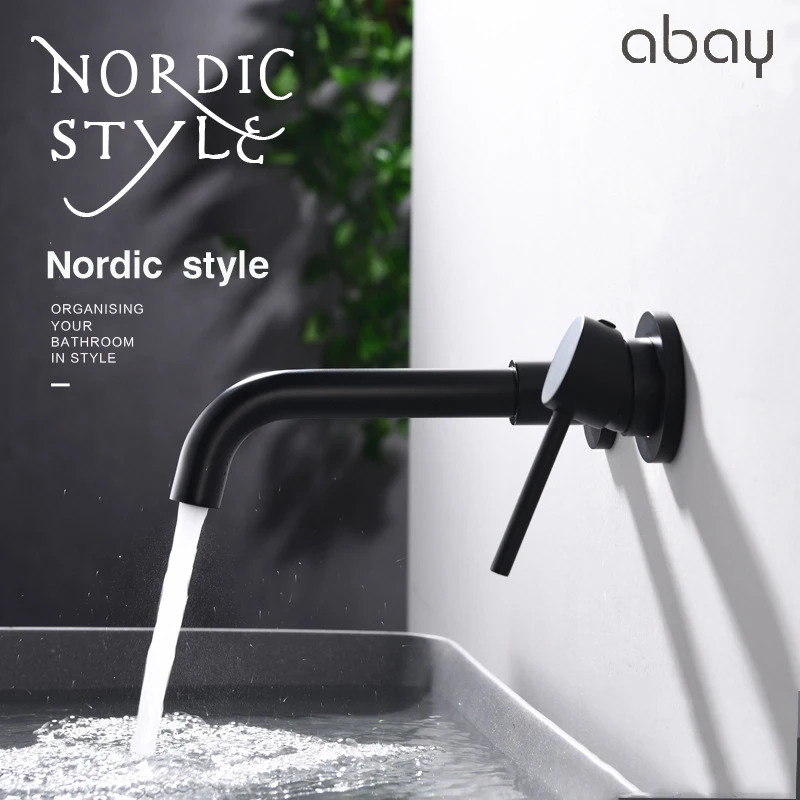 Смеситель для ванной комнаты Водопад однорычажный настенный кран умывальника |