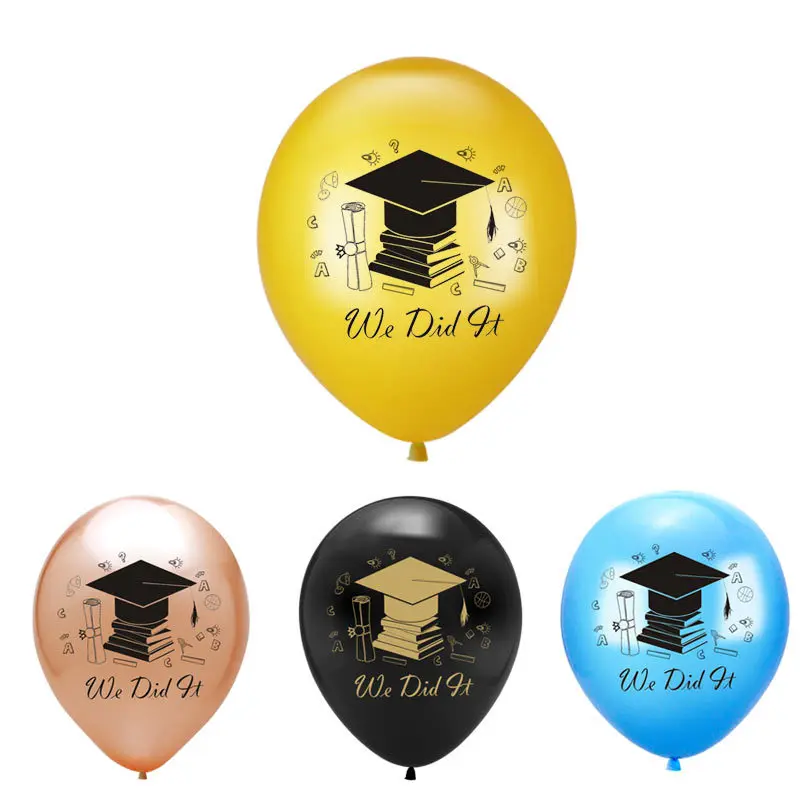 

2021 Graduation Balloon Birthday Party Decorative Set Graduate Hat Balloon Fag Combination Graduation Season Decorative Balloon
