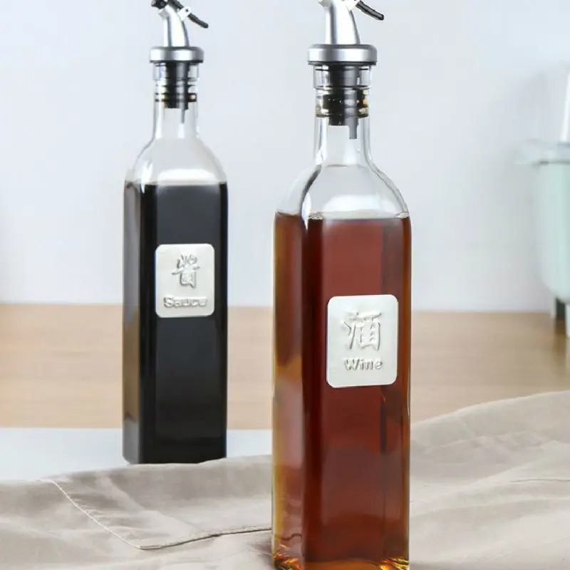 

Glass Storage Bottles Cooking Bottle Dispenser Bar Accessories Wine Tools Season Dust-proof Vinegar Oil For Kitchen