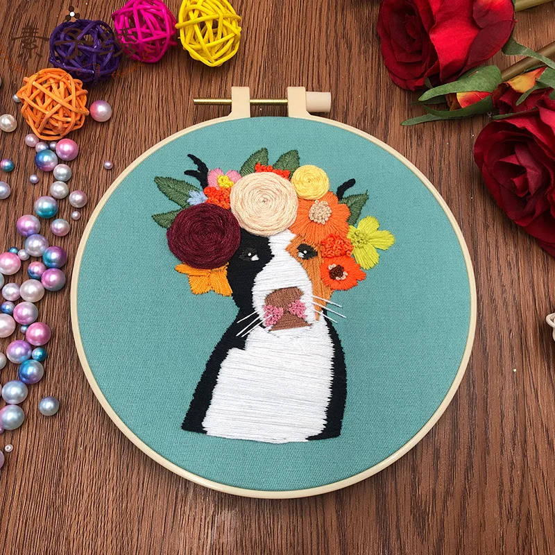 Набор для вышивания домашних животных в виде собаки без кольца | Дом и сад