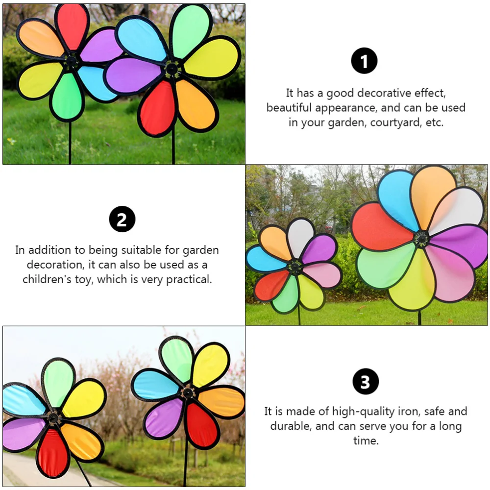 

2Pcs Cloth Windmill Photo Windmill Props Rural Windmills Decoration (Colorful)