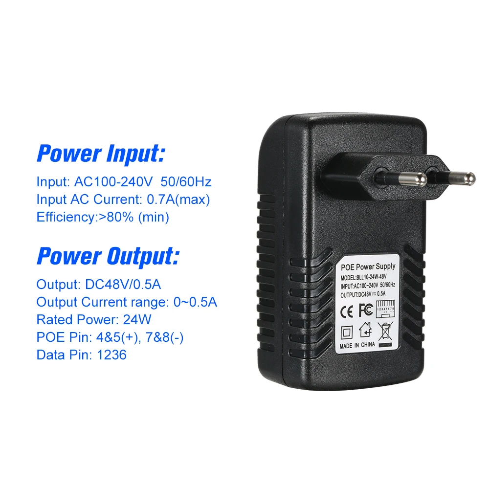 POE инжектор адаптер совместимый с IEEE802.3af для IP-камеры телефона беспроводная точка