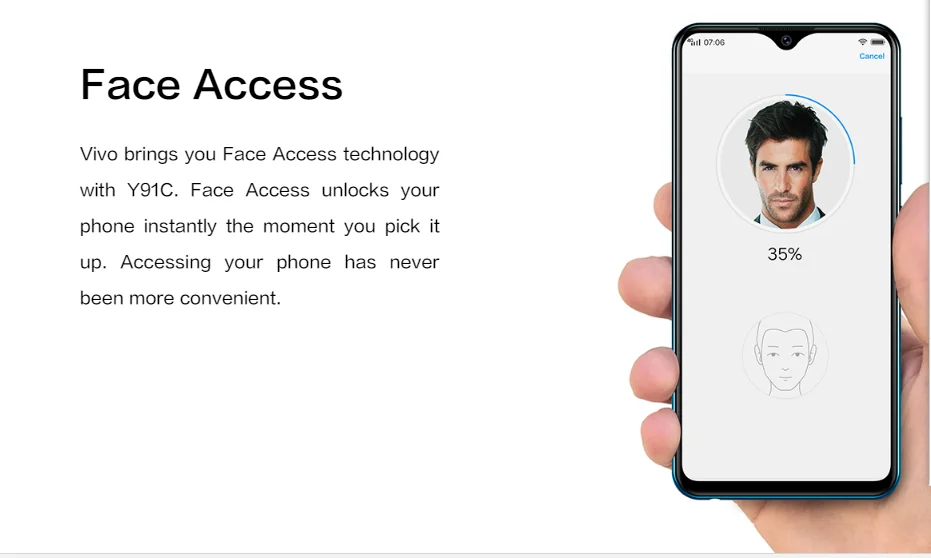 Глобальная версия Vivo Y91C 4G LTE мобильный телефон MTK6762 Android 8,1 6,2" полный экран 2 Гб ОЗУ 32 Гб ПЗУ 13.0MP FM OTG Лицо ID