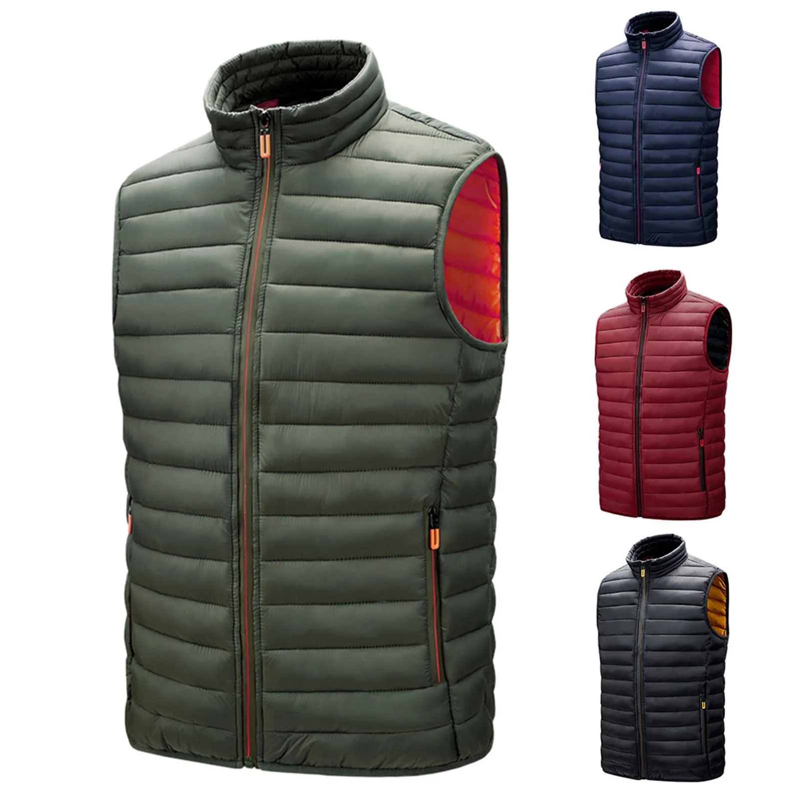 

Мужской теплый жилет, куртка на молнии, кардиган с высоким воротником, жилет с карманами, модный дизайн, удобные повседневные куртки, мужска...