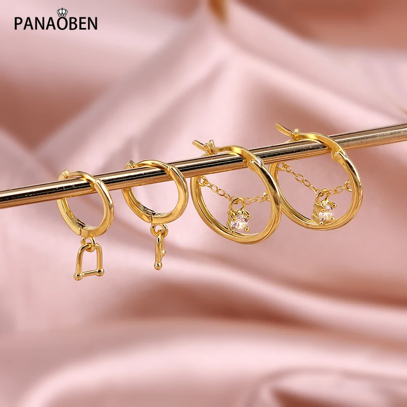 

PANAOBEN 925 Sterling Silver Minimalism Glossy U Shape Design Hoop Earrings for Women Drop Earrings Jewelry Pendientes Plata 925