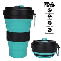 550ml collapsible silicone coffee cup mugs outdoors travel foldable coffee water cups folding portable water bottle handcup