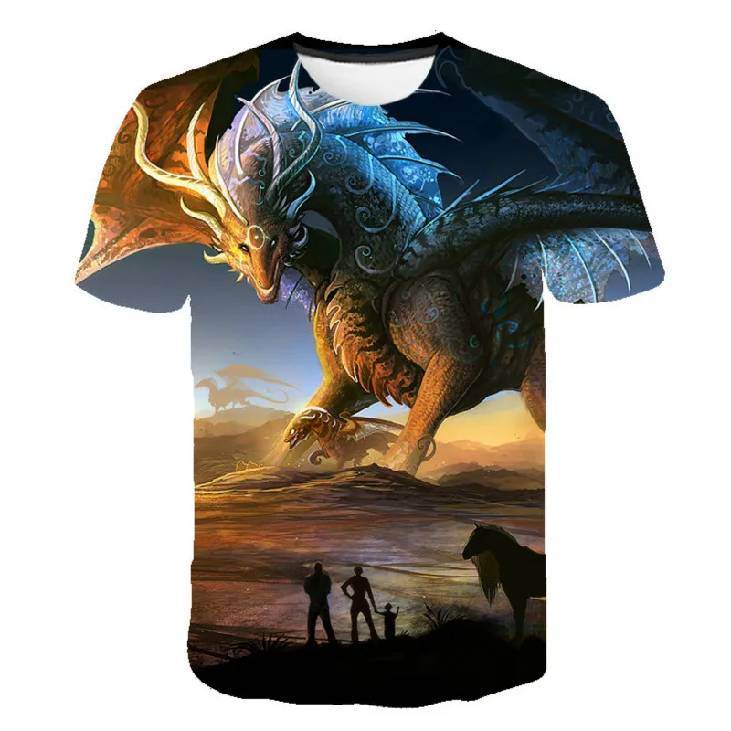 

SUMMER 2021 NEW! Round Neck Horror Skull Men's T-shirt 3D Print T-shirt Top Selling Starry Sky Abstract Dragon T-shirt Clothing