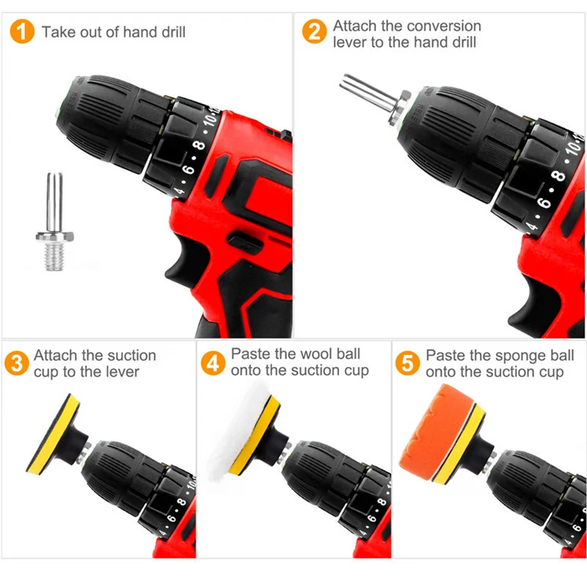 39 шт./компл. набор полировочных и полировальных подушек 5 дюймовые 3 губчатые