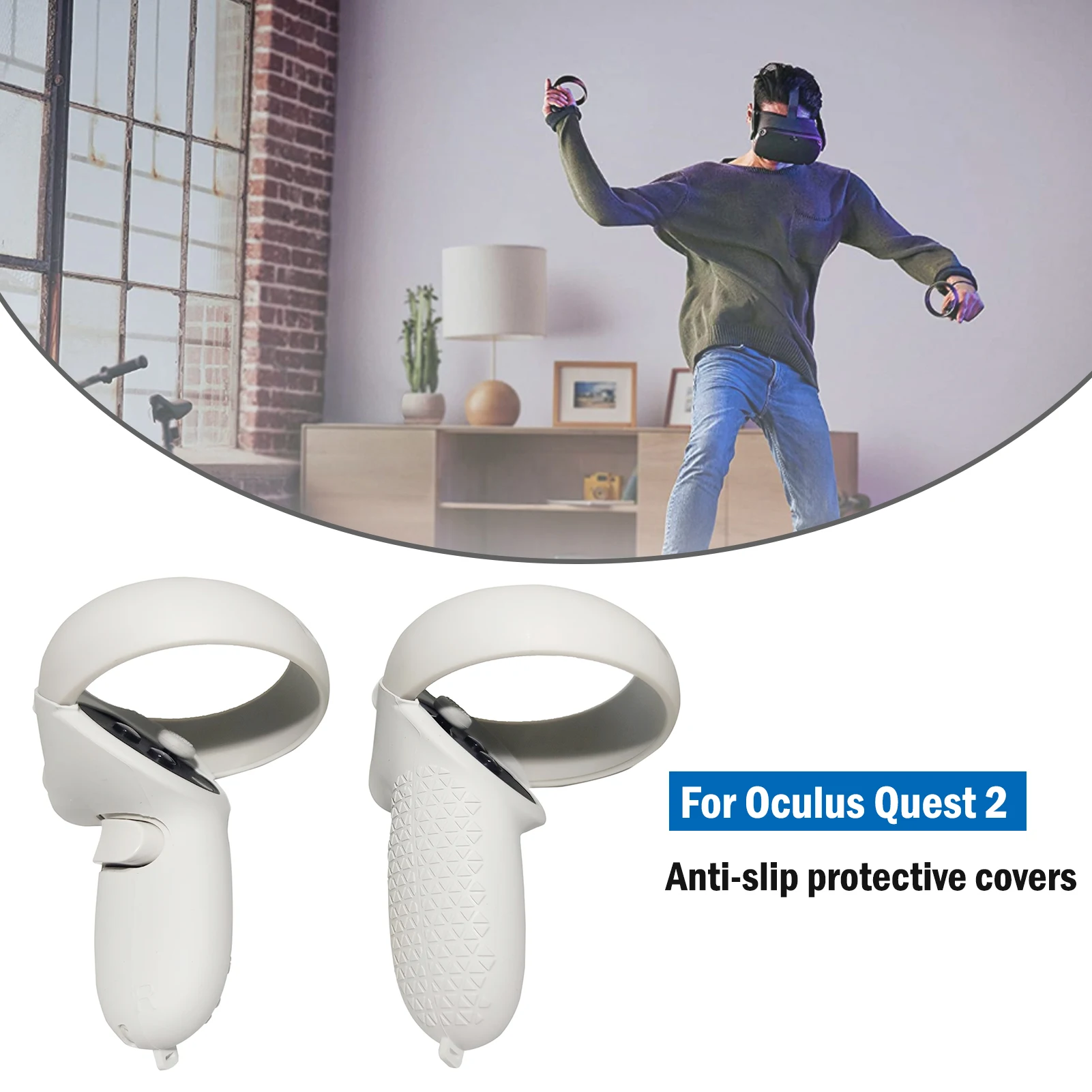 

Protective Cover For Oculus Quest 2 VR Touch Controller Silicone Cover Skin Handle Grip For Oculus Quest 2 VR Accessories