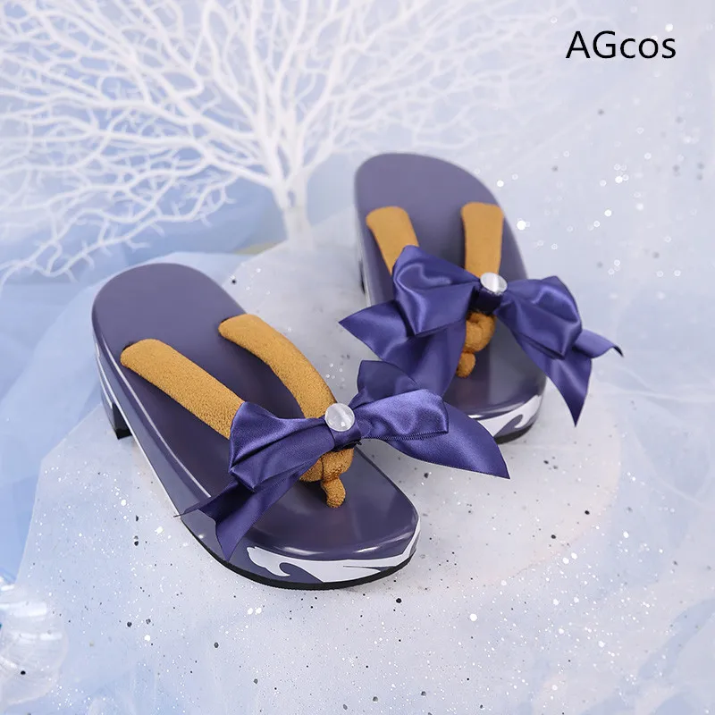 AGCOS Genshin Impact Sangonomiya Kokomi Обувь для косплея Японские сабо