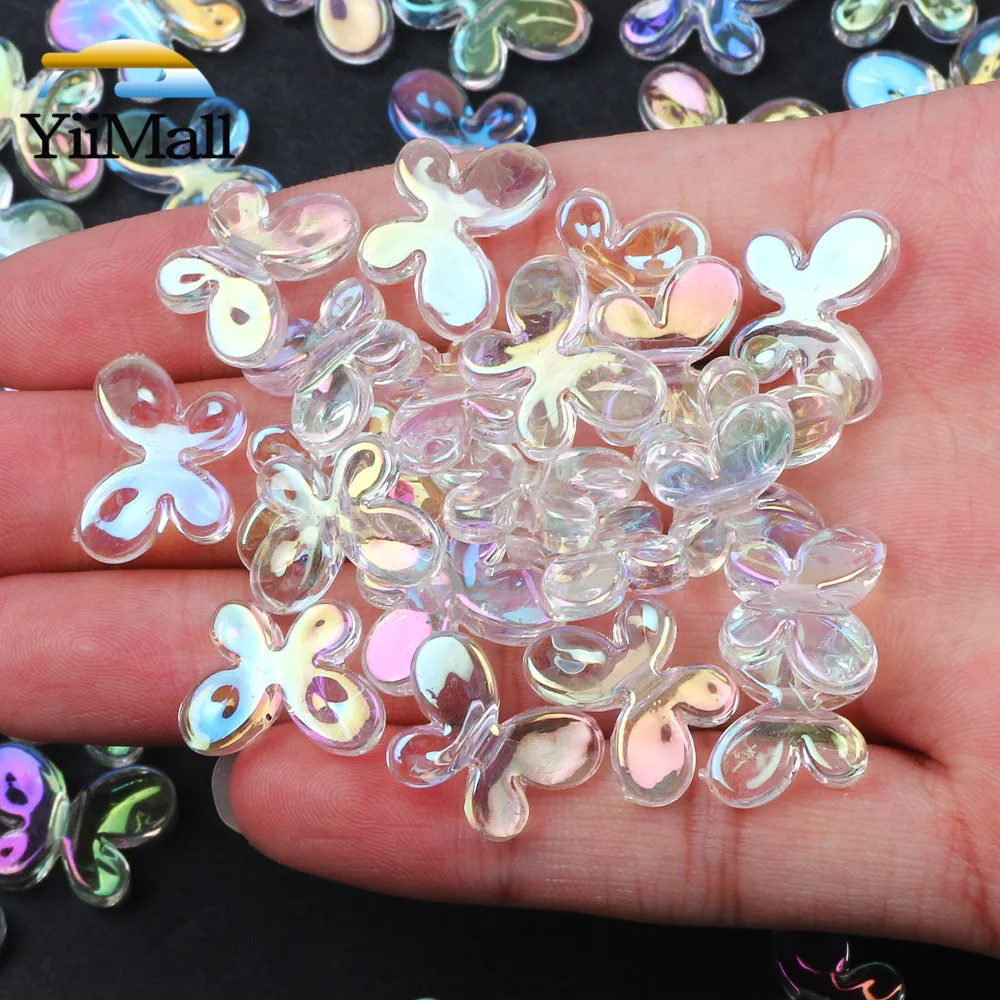 30 шт. прозрачные градиентные акриловые бусины в виде бабочек | Украшения и