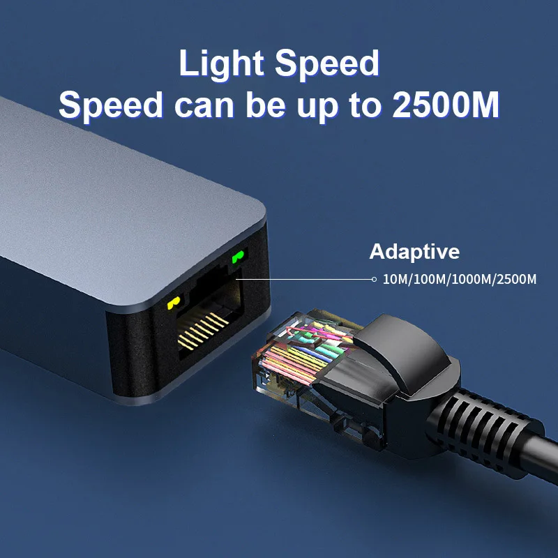 Сетевой адаптер USB C Ethernet к RJ45 для ноутбука Macbook Pro Samsung 2 5G Сетевая карта |