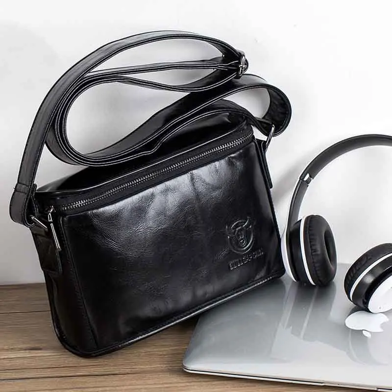 

Men's One-Shoulder Briefcase Leather Cross Section Small Square First Layer Cowhide Mobile Phone Bag Ipad Messenger Bag
