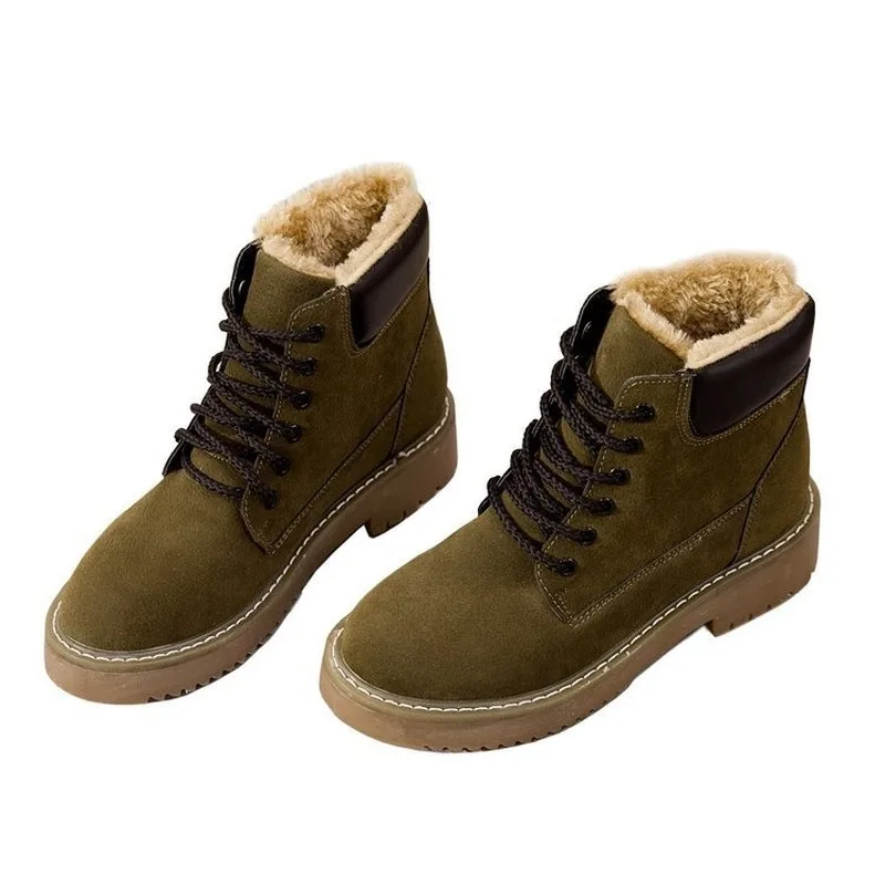 

Ladies Snow Boots Thick-soled Ankle Boots Non-slip Laces 35-40 Size 2021 Winter Martin Boots with Cotton Warm Cotton Shoes