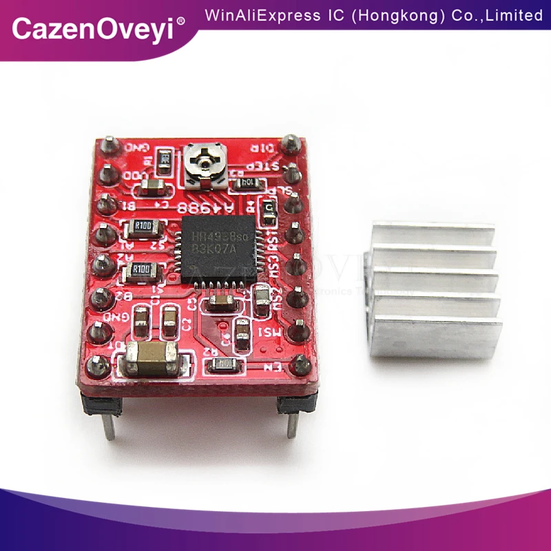 

Шаговый драйвер 1 шт./лот A4988 StepStick + радиатор для 3D-принтера Reprap Pololu Red M08 dropship L29K