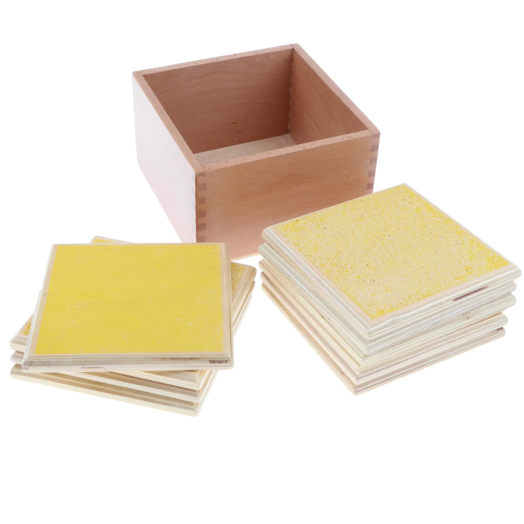 Деревянные сенсорные панели Монтессори-шероховатые и гладкие в коробке