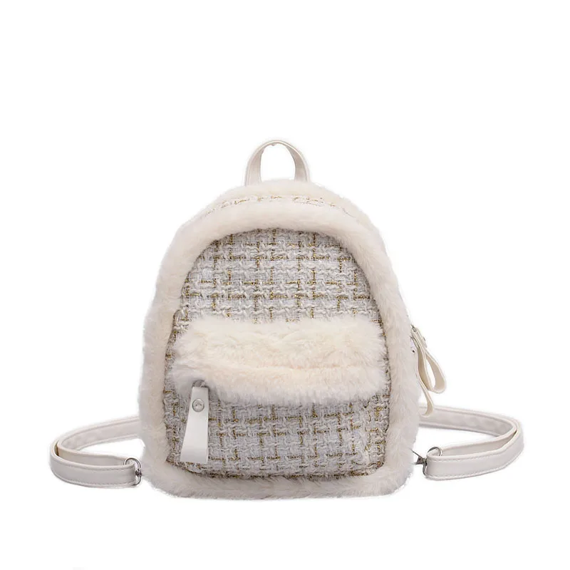 

Autumn And Winter 2020 New Women's Bag Plush Mini Backpack Multi-purpose Single Shoulder Travel Package C003