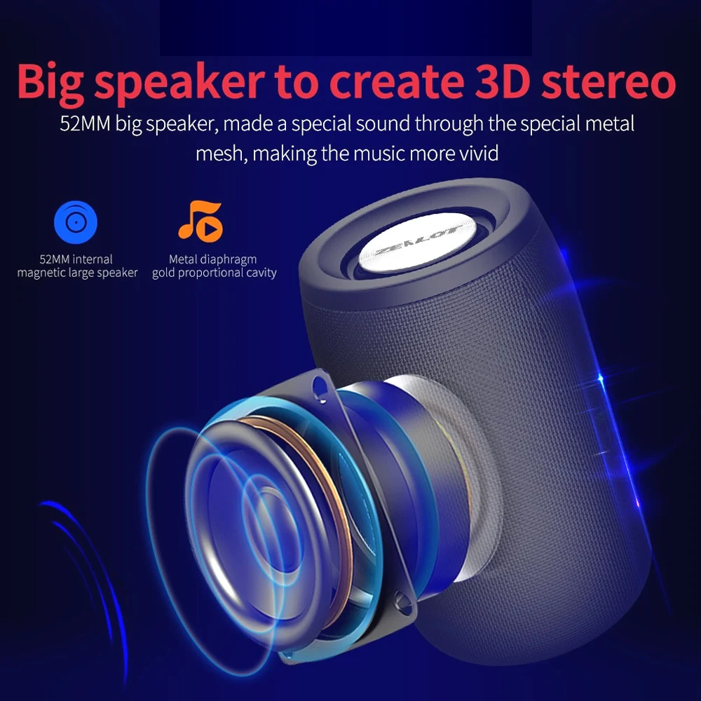 Portable Speakers Box Bluetooth Wireless Mini Small Metal Sound Music Outdoor Stereo Shocked HiFi For TWS Player