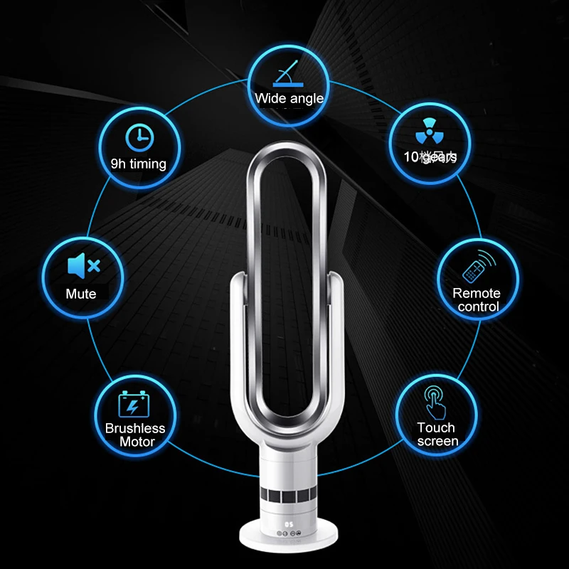 Сенсорный безлопастной экран вентилятора легко чистится и безопасен для детей