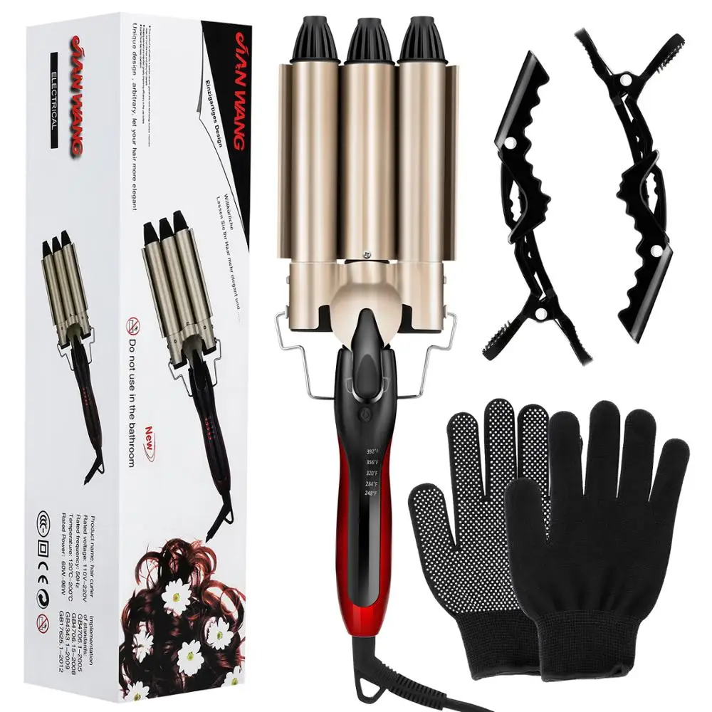 

3 Barrel Curling Iron Wand 25mm Hair Curling Irons Hair Crimper Ceramic Triple Barrel Hair Curler Waving Styling Tools