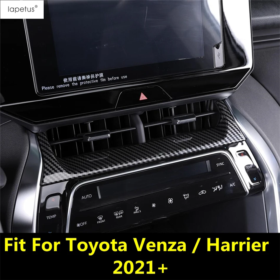 

Carbon Fiber Matte Center Air AC Outlet Navigation Strip Cover Trim For Toyota Venza /Harrier 2021 - 2023 Interior Accessories