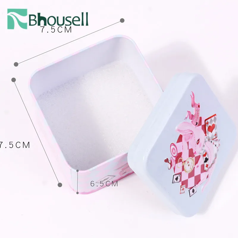 Портативная квадратная мини-железная коробка для тортов хранения с тиснением