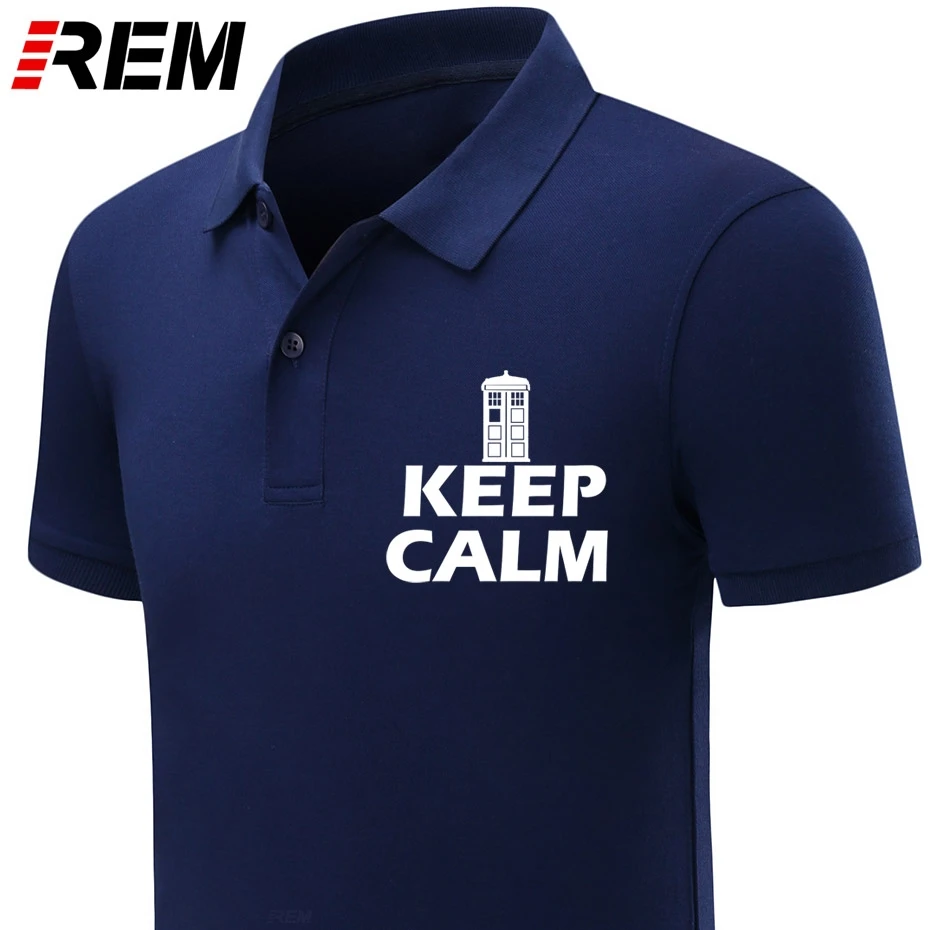 

mens polos shirt Keep Calm And Call The Doctor Shirt Who Phone Booth Dr Fun Cotton Brand New polo Shirts
