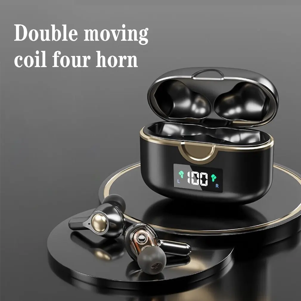 

Dpower TWS Earbuds Bluetooth 5.1 In-ear Wireless Touch Earphone Bass Stereo Hifi Music Volume control 4 Mics headset For Phone