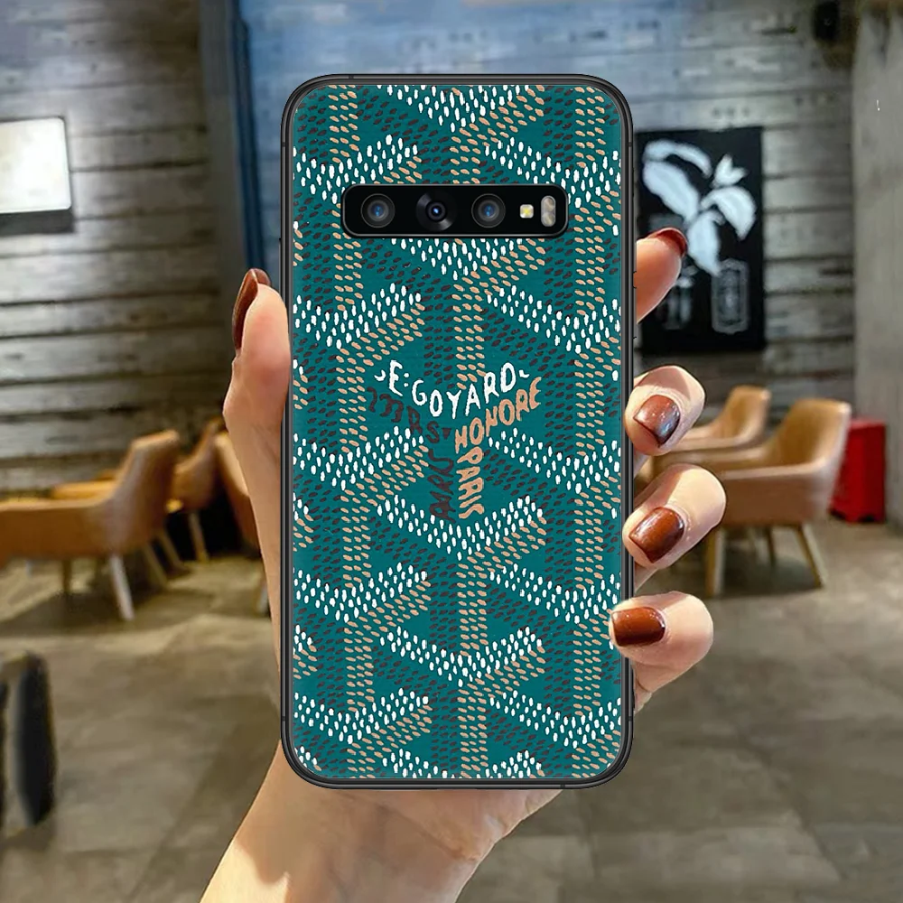 

Luxury Fashion Brand Goyards Phone Case Cover For For SamSung Galaxy S Note 7 8 9 10 20 Uitra Plus E Lite Black black Back Trend