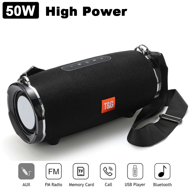 

new 50W 4400mAh wireless bluetooth speaker outdoor speaker bar music center subwoofer 3D stereo support TWS tandem FM/TF/AUX