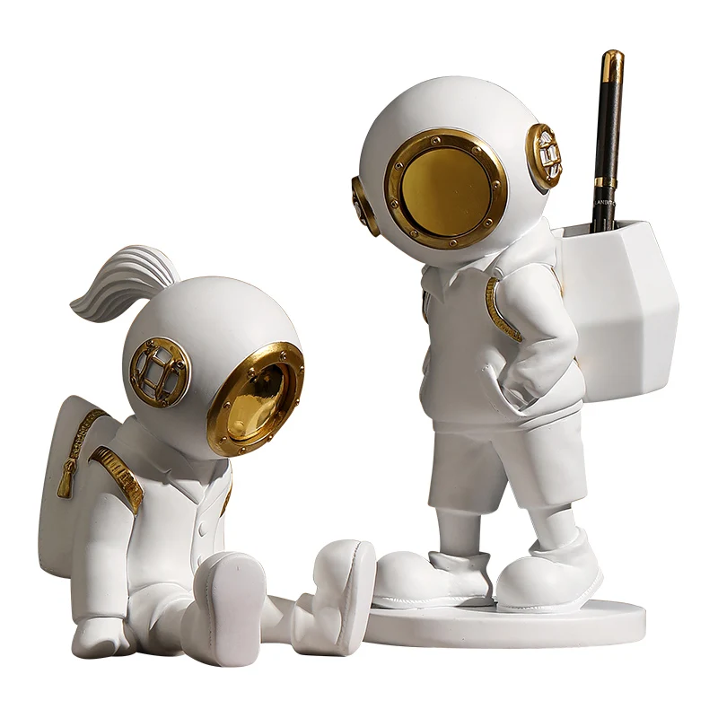 

Nodic Diver Statue Resin Figurines Home Decoration Ornaments Diver Pen Holder Crafts Home Decor Children Birthday Gifts New