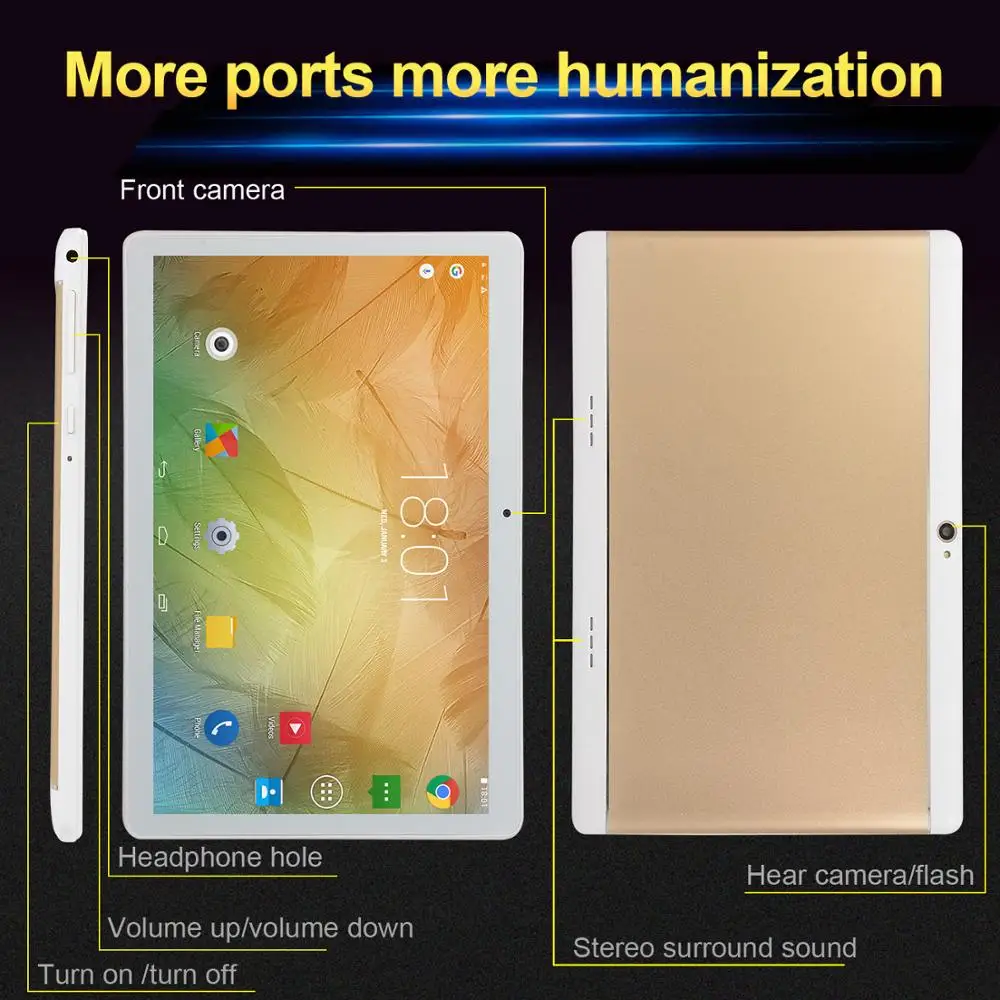 10 1 inch Tablet Pc десять четыре ядра 3G с функцией звонка Google Market GPS Wi-Fi FM Bluetooth планшетов 6G