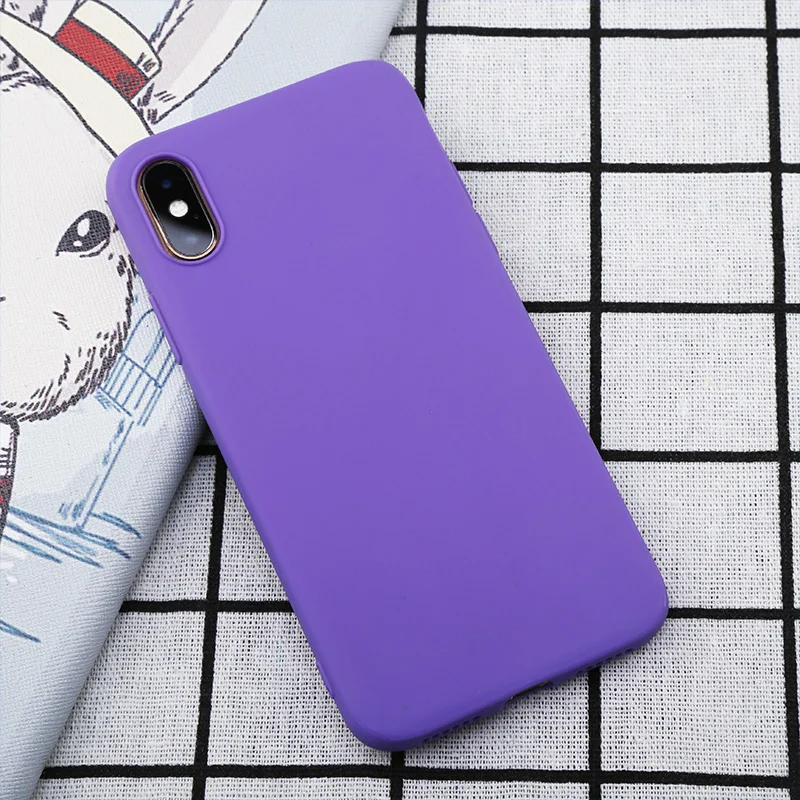 Матовый Мягкий силиконовый чехол из ТПУ для iPhone 6 6s 7 8 Plus X XS Max XR 5s SE 5 s однотонный