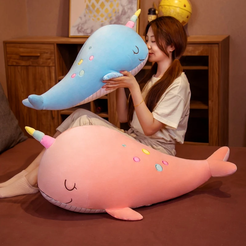 

Новый нарвала игрушки kawaii мягкие рыбы игрушка единорог подушка в форме Кита; Детские игрушки; Рождественский подарок на день рождения для д...