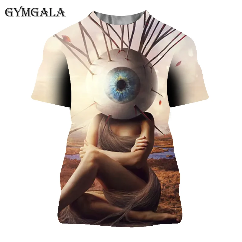 

Harajuku style street cool handsome 3D printing custom siren head cartoon men and women with the same round neck T-shirt