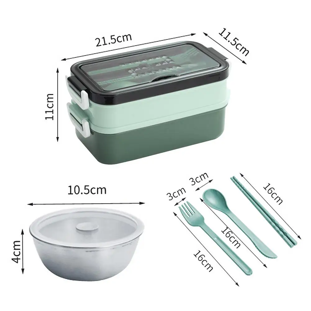 

Portable Lunch Box Two-layer Environmentally Friendly Plastic Microwave Lunch Box Kitchen Accessories Insulated