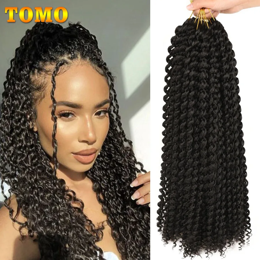 TOMO Passion Twist Hair 14 18 22 Inch 22 Roots Ombre Water Wave Crochet Hair Long Bohemian Synthetic Braiding Hair Extensions