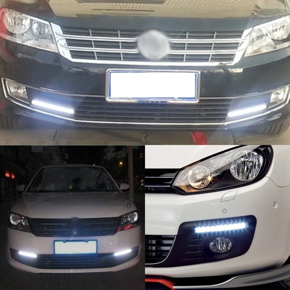 1x 17 см светодиодные COB DRL дневные ходовые огни полоса 12 В автомобильная панель