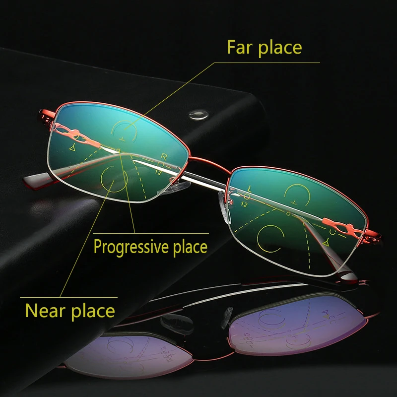Титановые прогрессивные Мультифокальные очки для чтения без оправы с эффектом