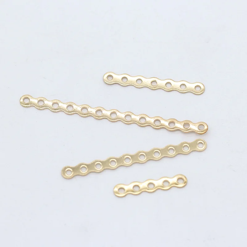 kc gold 100P серебрянный позолоченный металл, 5 отверстий, 7 отверстий, 10 отверстий, 13 отверстий, волнистая форма, разделители для ювелирных изделий, соединительные бусины - Цвет: kc gold
