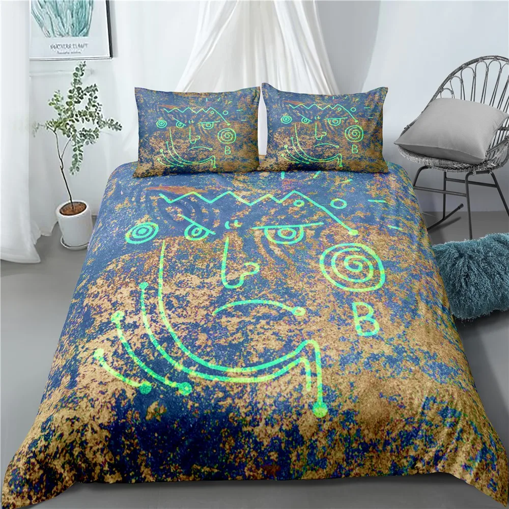 

Комплект постельного белья с изображением иллюстраций, 2/3 предметов, с 3D-принтом линий, пододеяльник, мультяшный домашний декор, покрывало д...