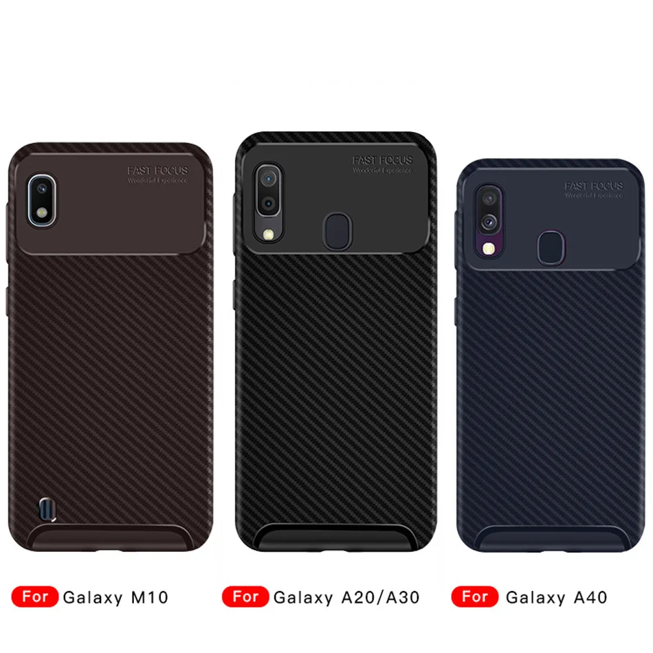 Ударопрочный силиконовый чехол для Samsung Galaxy A40 A50 A60 A50S из углеродного волокна
