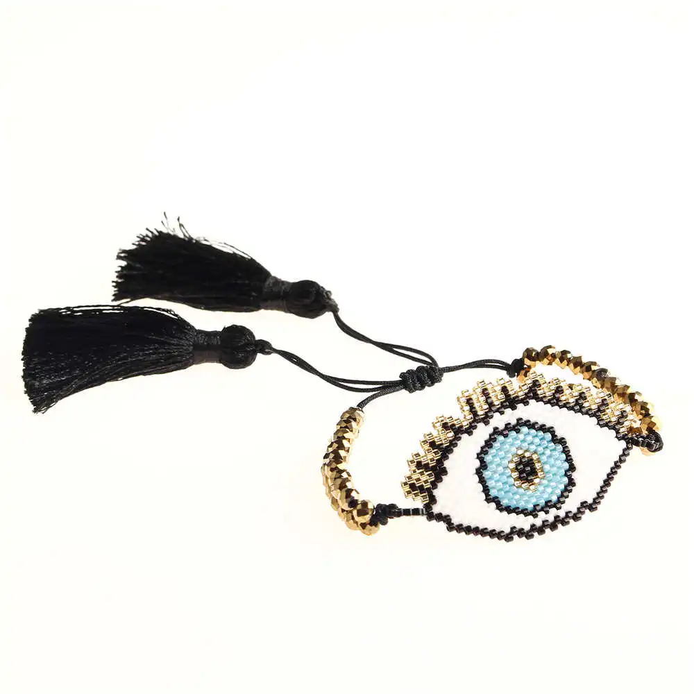 Go2boho Delica MIYUKI браслет Турецкий Дурной глаз браслеты женские кисточки для глаз Pulseras Mujer тканые летние пляжные украшения