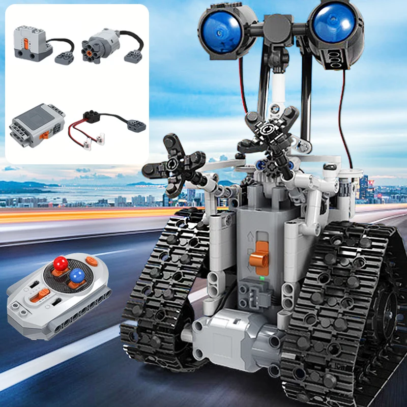 408 шт. городской креативный MOC RC робот электрические строительные блоки Technic пульт