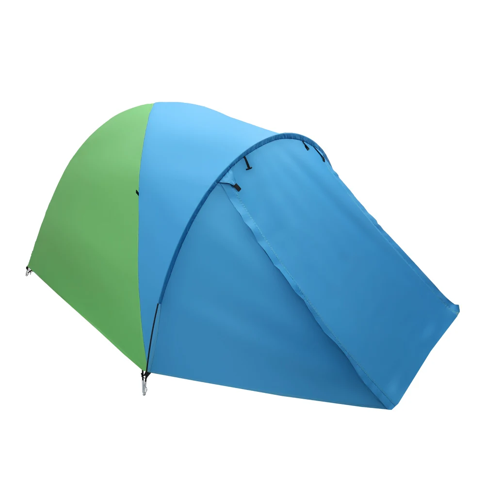 Family Camping Tent Outdoor Instant Cabin Tent 4-Person Double Layer for Hiking Backpacking Trekking Blue & Green[US-W]