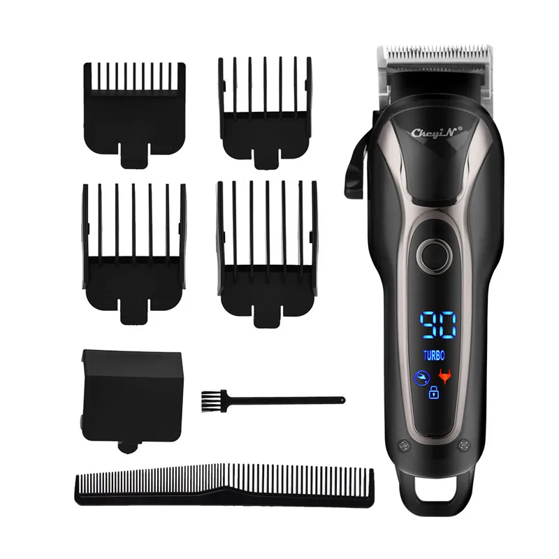 Перезаряжаемая электрическая машинка для стрижки волос профессиональный триммер для волос с ЖК-экраном машинка для стрижки волос мужские детские ножницы для парикмахеров 40