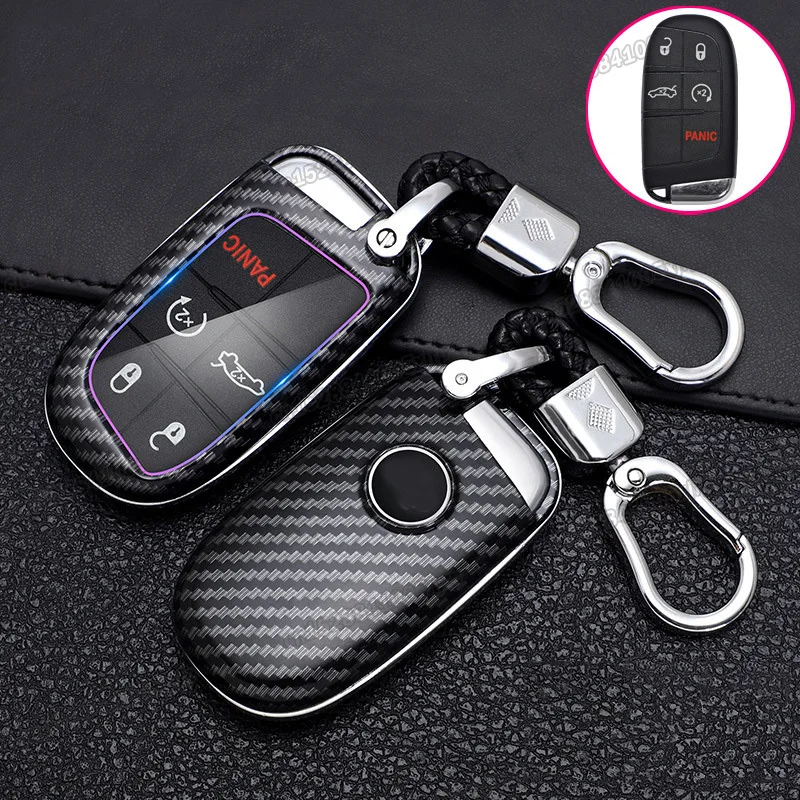 

carbon fiber car key case bag shell keychain for Jeep Renegade 2015 2016 2017 2018 2019 2021 2022 auto accessories trailhawk
