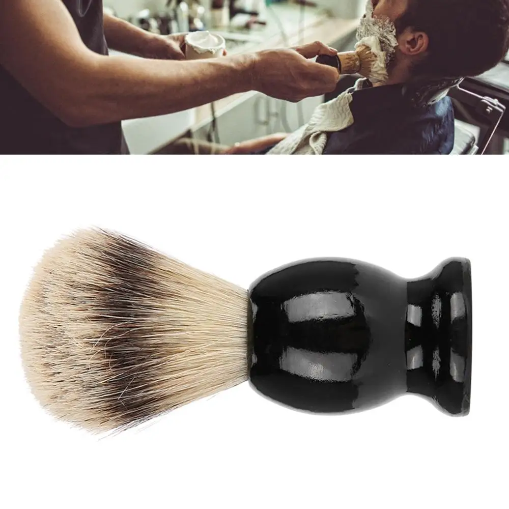 Портативная Мужская мягкая синтетическая щетка для бритья с деревянной ручкой и